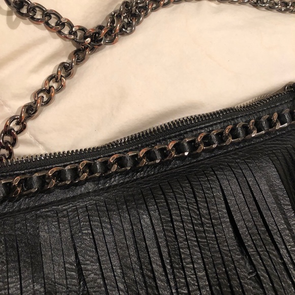 Bags Black Leather Fringe Crossbody Bag Poshmark